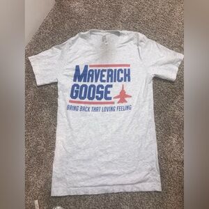 Gray Graphic Tee with Maverick Goose Print
